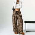 thumbnail image 7 of Bovemsi Wide Leg Pants Woman Leopard Print High Waisted Baggy Trousers Fuzzy Pajama Sleepwear Travel Pants, 7 of 7