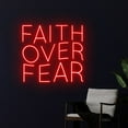 thumbnail image 3 of Handmadetneonsign Faith Over Fear Neon Sign, Faith Wall Art Decor, Christ Jesus Wall Decor, 3 of 5
