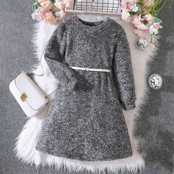 piuwrlz Ones Piece Dress for Kid Girls Skirts One Piece Skirt Set Gray Size 11Y