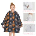 thumbnail image 5 of Basketball and Lightning Black Pattern Flannel Blanket Hoodies for Teens ,Teens Oversize Sherpa Wearable Hooded Blanket Sweatshirt with Super Pockets, 5 of 6