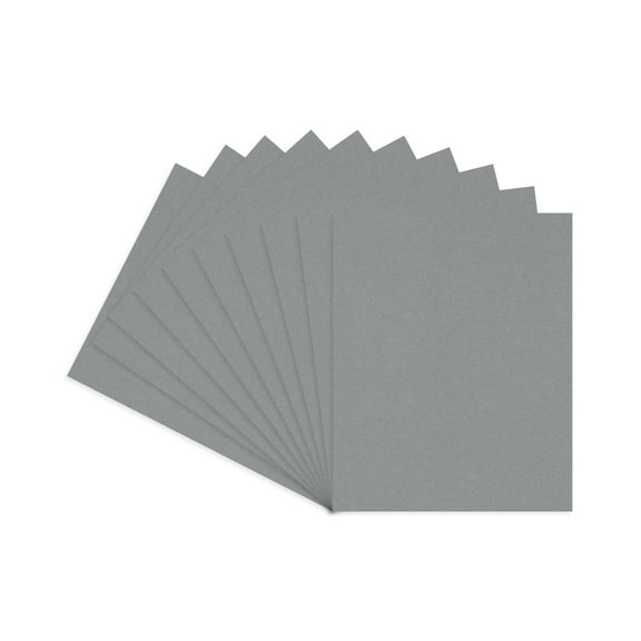 Mid Grey Acid Free 8x10 Backing Board - Uncut Photo Mat Board - 10 Sheets