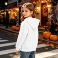 thumbnail image 5 of CBASIHI Girls Halloween Hooded Sweatshirts with Pockets Pullover Long Sleeve Soft Cute Ghost Print Fleece Warm Hoodies White 5 T, 5 of 7