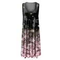 thumbnail image 4 of SMihono Robe Maxi Bohème d'Été pour Femmes Grande Taille Mode Féminine Col Rond Sans Manches Robe Imprimée de Plage, 4 of 5