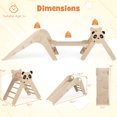 thumbnail image 3 of Gymax Panda-Themed Wood Montessori Climbing Set w/Slide Ramp Ladder & Cartoon Blocks Natural, 3 of 10
