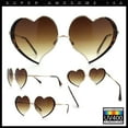 thumbnail image 2 of Womens Cute Bubbly Heart Shape Metal Rim Retro Lolita Sunglasses Gold Tortoise - Brown, 2 of 8