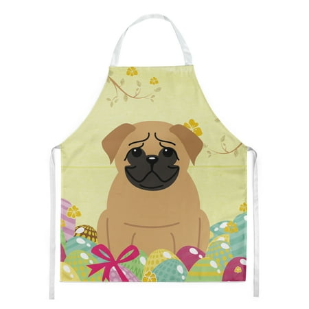 

Carolines Treasures BB6007APRON Easter Eggs Pug Brown Apron Large multicolor
