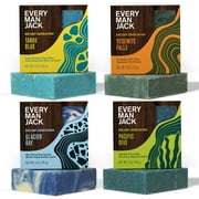 Every Man Jack Cold Processed Mens Bar Soap Variety Pack, Pacific Dive, Glacier Bay, Tahoe Blue and Yosemite Falls (4 Pack)