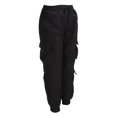 thumbnail image 3 of Pantalones deportivos holgados de poliéster para hombre, pantalones deportivos casuales de poliéster para entrenamiento, talla L, color negro, 3 of 15
