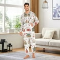 thumbnail image 6 of FORMRS Onesies Pajama for Adults Unisex Hoodie Winter Jumpsuit One Piece Sleepwear, Sizes S-2XL, Red Nordic Christmas House, 6 of 7