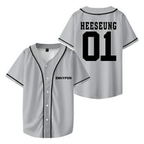 ENHYPEN HEESEUNG Merch V-Neck Shirts Baseball Jersey Shirt Women Men Fashion Casual Short Sleeve
