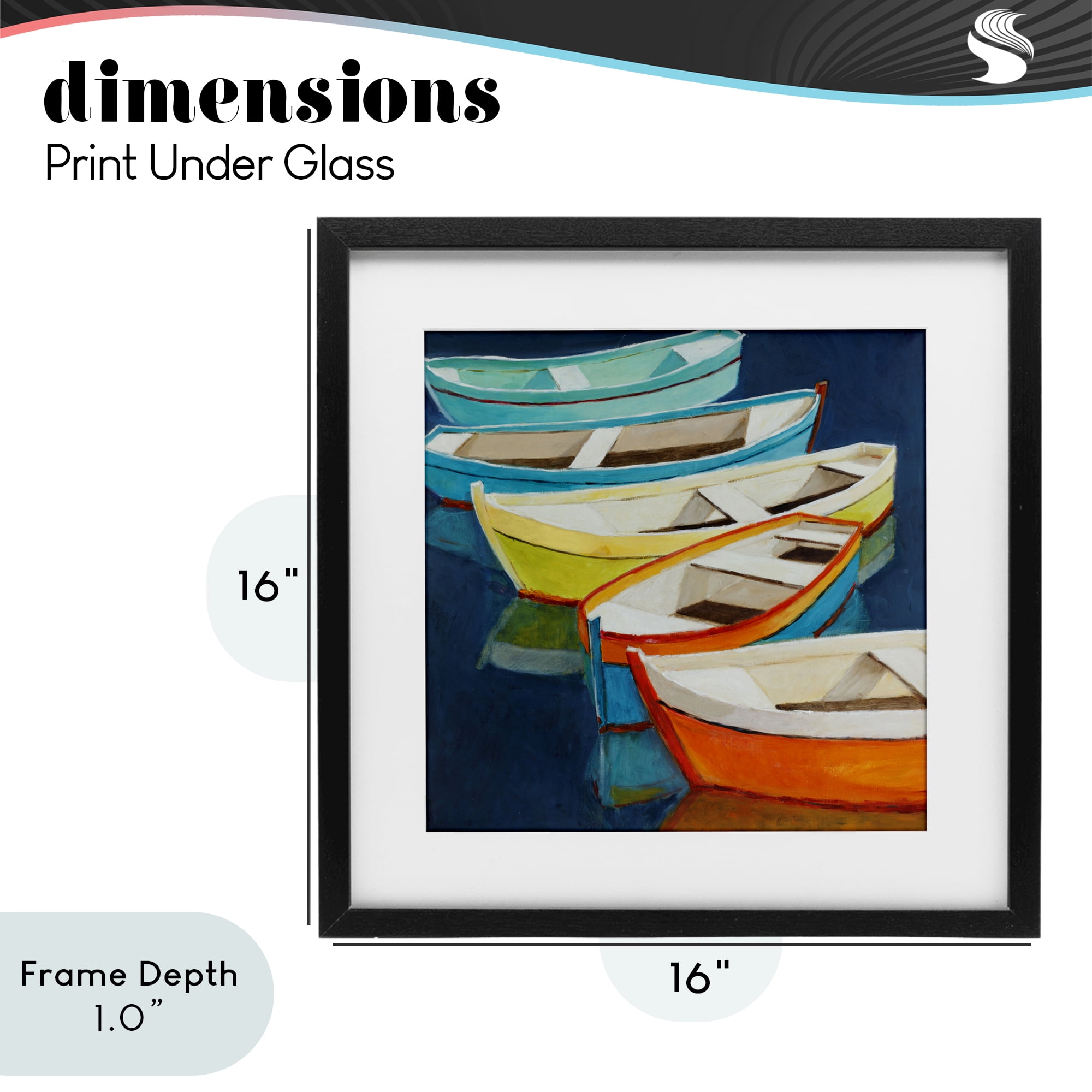 Stupell Industries Serene Rowboats in Summer Black Framed Print Under Glass, design by Lorenzo Collective