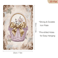 thumbnail image 4 of Vintage Light Purple Wicker Basket with Gold Bow and Pink Flowers, Shabby Chic 8x12 Inch Metal Wall Art Print, Romantic Cottage Core Decor, 4 of 7