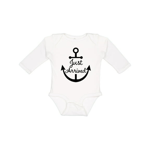 Inktastic Just Arrived New Baby Nautical Anchor Boys or Girls Long Sleeve Baby Bodysuit