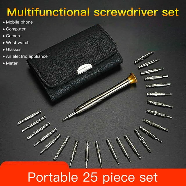 PEONAVET Carpet Rake Leather Case Manual Screwdriver 25 In 1 Multi-Function Combination Set 2pcs