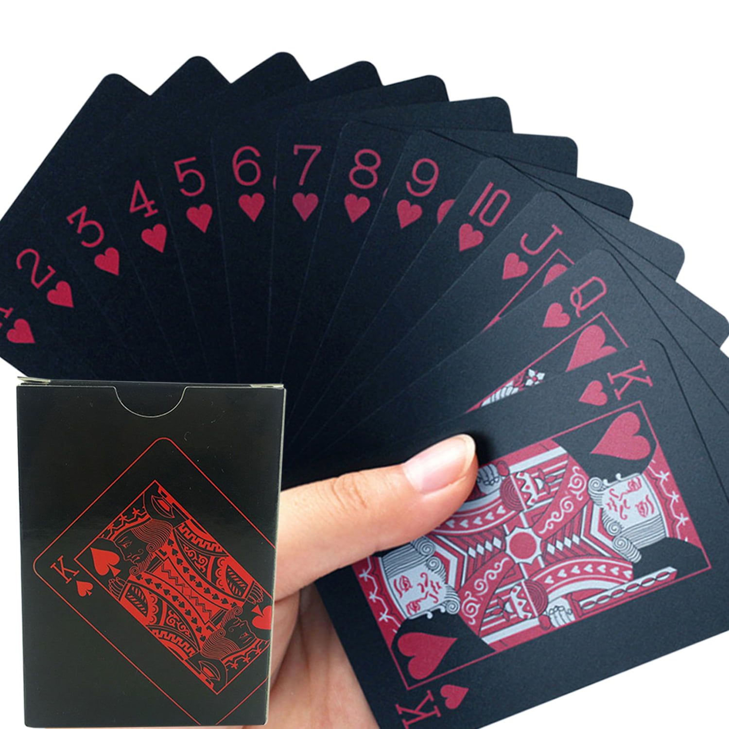 New Waterproof Black Red Playing Cards PVC Poker Casino Creative Durable Game 
