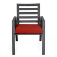 thumbnail image 4 of LeisureMod 5-Piece Dining Set 48" Round Dining Table and 4 Patio Arm Chairs in Aluminum with Slatted Design and Removable Cushions Seats 4 Person for Home, Patio, Chelsea Collection in Cherry Red, 4 of 26