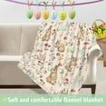 thumbnail image 5 of CoreLiving Fleece Throw Blanket Cozy Cute Bunny Plush Soft Floral Spring Easter Egg Floral Pattern Lightweight Warm Fuzzy Decor Throw 40x28 Inch, 5 of 9
