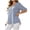 Blue, variant on Jalioing Womens Plus Size Blouses Summer Casual Loose Button Down Shirts Fashion Half Bell Sleeve V Neck Striped Tops