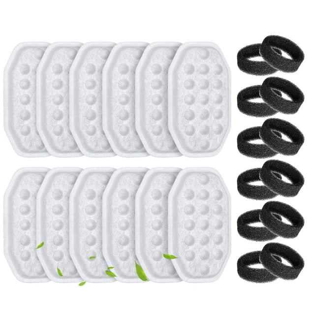Paquete de 24 Filtros de Repuesto para Fuentes de Agua para Gatos y Esponjas de Prefiltro para Fuentes para Mascotas de Acero Inoxidable de 10 Oz/3,2 Pulgada