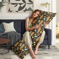thumbnail image 5 of Pig and Moonlit Sky Body Pillow Cover 20x54 - Vintage Watercolor Pig Art - Soft Breathable Pillow Case with Invisible Zipper Closure, 5 of 7