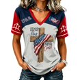 thumbnail image 5 of Womens Summer Tops Casual Tops Cotton T Shirts Women Fourth of July Shirts for Women Patriotic Womens Clothing Womens Patriotic Tops Usa Graphic Tee Red White and Blue Shirts for Women, 5 of 5