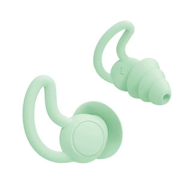 Tapones para los oídos de silicona Aislamiento acústico Anti ruido Tapones para los oídos para dormir Verde