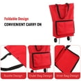 thumbnail image 2 of Graflsoa Sac de Chariot de Courses Compact Rouge à Roulettes - Pliable, Léger et Écologique pour Usage Quotidien, 2 of 7