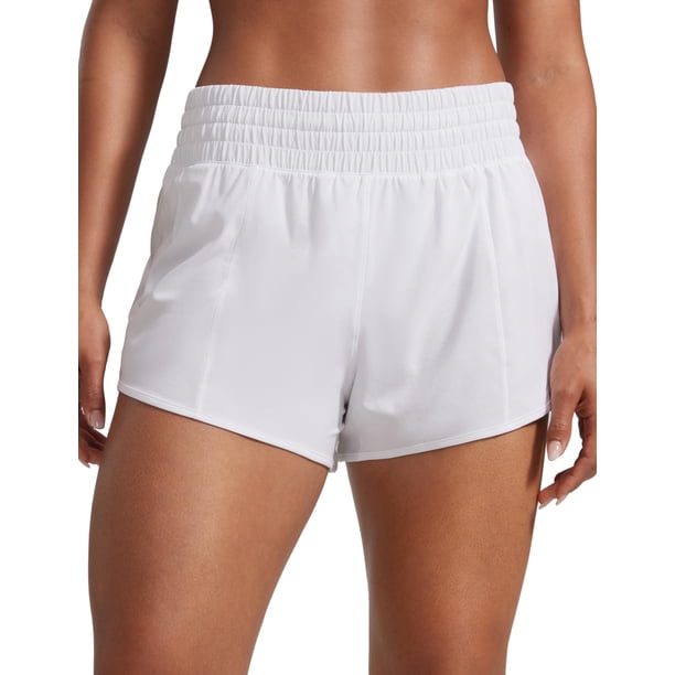 Shorts CRZ YOGA de Cintura Alta para Correr Secado Rápido Blanco M