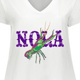 thumbnail image 4 of Inktastic NOLA Mardi Gras Crayfish in Purple Women's Plus Size V-Neck T-Shirt, 4 of 5