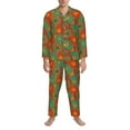 thumbnail image 3 of Naloa Abstract Pattern Men’s Pajamas Set - Long Sleeve Button Down Sleep Shirt and Pajama Bottoms Sleepwear Set-Small, 3 of 7