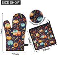 thumbnail image 6 of Fall Pumpkins Leaves Pattern Kitchen Oven Mitt and Pot Holder Sets 2 Pcs for Baking, Cooking and Grilling, Heat Resistant Up To 392 °F, 6 of 7