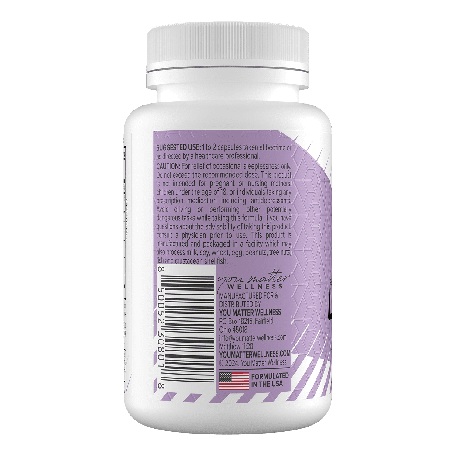 You Matter Wellness Sleep Support Lights Out with Phellodendron, GABA, 5HTP & Melatonin 60 Vegetable Capsules