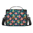 thumbnail image 3 of Pioneer Flower Floral Print Pattern Insulated Lunch Box for Women Men, Medium Leakproof Cooler Bag with Adjustable Strap, 10"x6.7"x8", 3 of 6