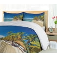 thumbnail image 5 of Ambesonne Island Duvet Cover Sets, Sunny Beach at Island Art, 2-Queen, Cobalt Blue and Multicolor, 5 of 7
