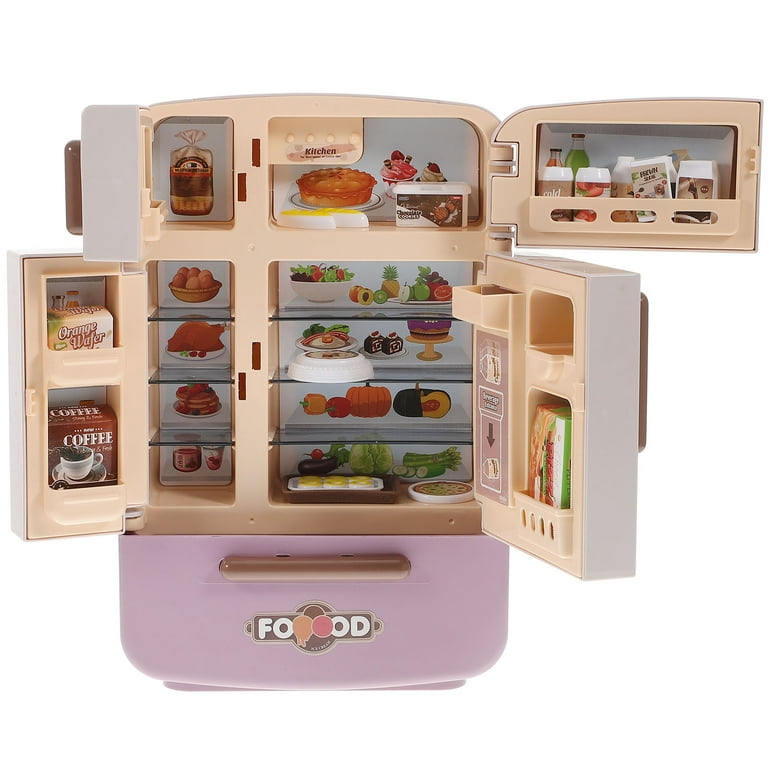 1 Set Mini Fridge Toy Mini Food Set Tiny Stuff Miniature House Pretend Play  Toy 