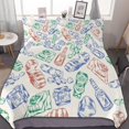 thumbnail image 1 of HAHDAXIA Food Pattern Bedding Solid Comforter Set for All Seasons,3 Pieces(1 Comforter+2 Pillowcases),Soft Microfiber Bedding Set Full(79"x90"), 1 of 7