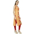 thumbnail image 3 of Bimba Indian Women's Peach Cotton Printed Straight Kurti Ethnic Casual Kurta-4, 3 of 5