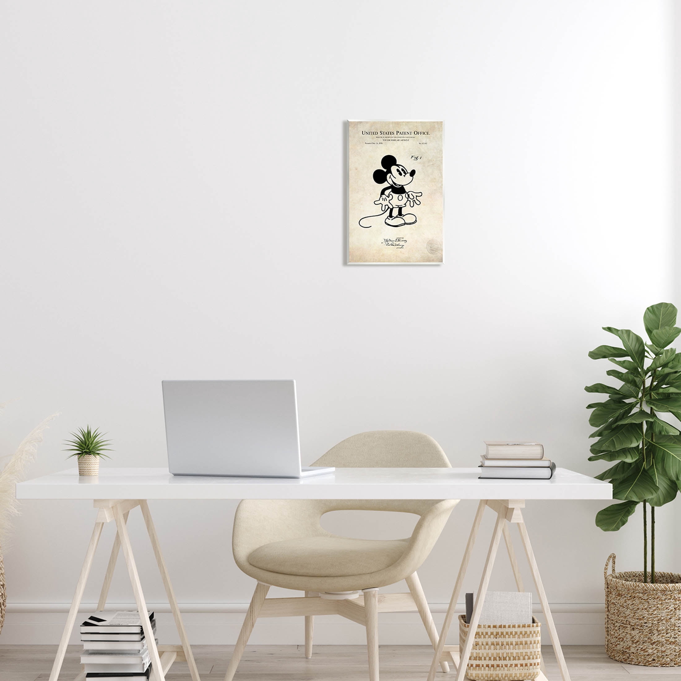 Stupell Industries Vintage Mouse Character Patent Graphic Art Unframed Art Print Wall Art, Design by Karl Hronek