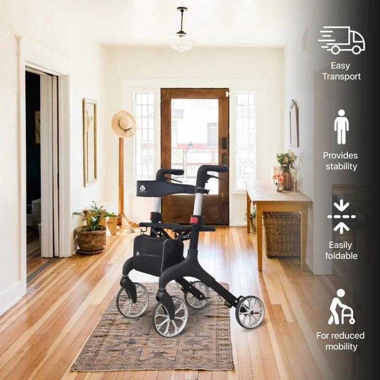 PURSONIC RTF182 Foldable Wheeled Walker with Adjustable Height, 9