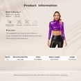 thumbnail image 3 of Doomiva Women's Long Sleeve Crop Tops Metallic Yoga Sports Tee Shirt Slim Fitted Tight Cropped T Shirts Black One Size, 3 of 3