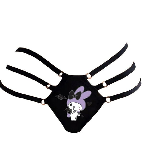 Hello Kitty-bragas Kawaii Kuromi My Melody para niñas, ropa interior Sexy con espalda en T, moda cruzada Y2K, regalo