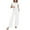 White, variant on Women's 2 Piece Outfits - Crochet Sheer Knit Sweater Top & Wide Leg Pants Set, Hollow-Carved Design, All Season Wear - S/XXL Sizes