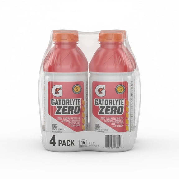 Gatorade Gatorlyte Fruit Punch Electrolyte Sports Drink, 20 fl oz Bottle 4 pack