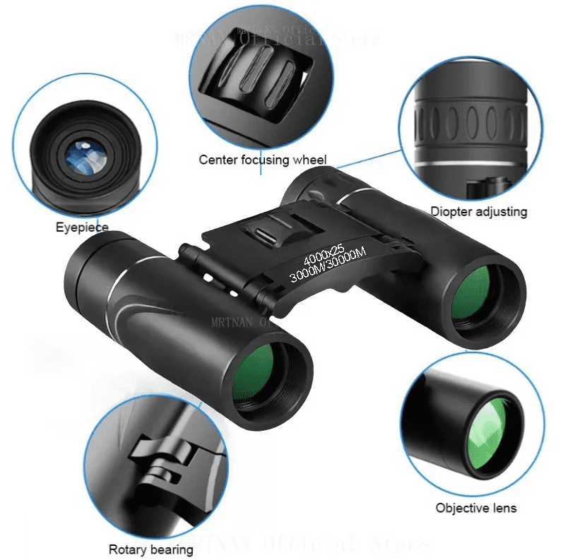 4000x25 Zoom BAK4 HD Telescope Professional Powerful Binoculars Long Range Portable Monocular Optics For Camping Outdoor