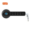 thumbnail image 2 of Door Lock, Electronic Smart Lock Bluetooth-compatible With 2 Keys Fingerprint Password Door Lock Security Handle Lock For Apartment Black ,Easy to Install, 2 of 7