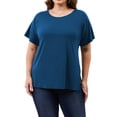 thumbnail image 2 of Women's Plus Size Maternity Tops Clothes Short Sleeve Pregnancy T Shirts Casual Loose Summer Pregnancy Clothes 1X-5X 3 Pack, 2 of 7