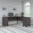 thumbnail image 2 of Scranton & Co 72" Transitional Engineered Wood L-Shape Desk with Storage in Gray, 2 of 7