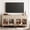 Beige, variant on TV Stand For 75 Inch TV Inch TV, 2-In-1 TV Console Table For 43/50/60/75 Inch TV, Entertainment Center With 2 Drawers And 6 Doors, Oak