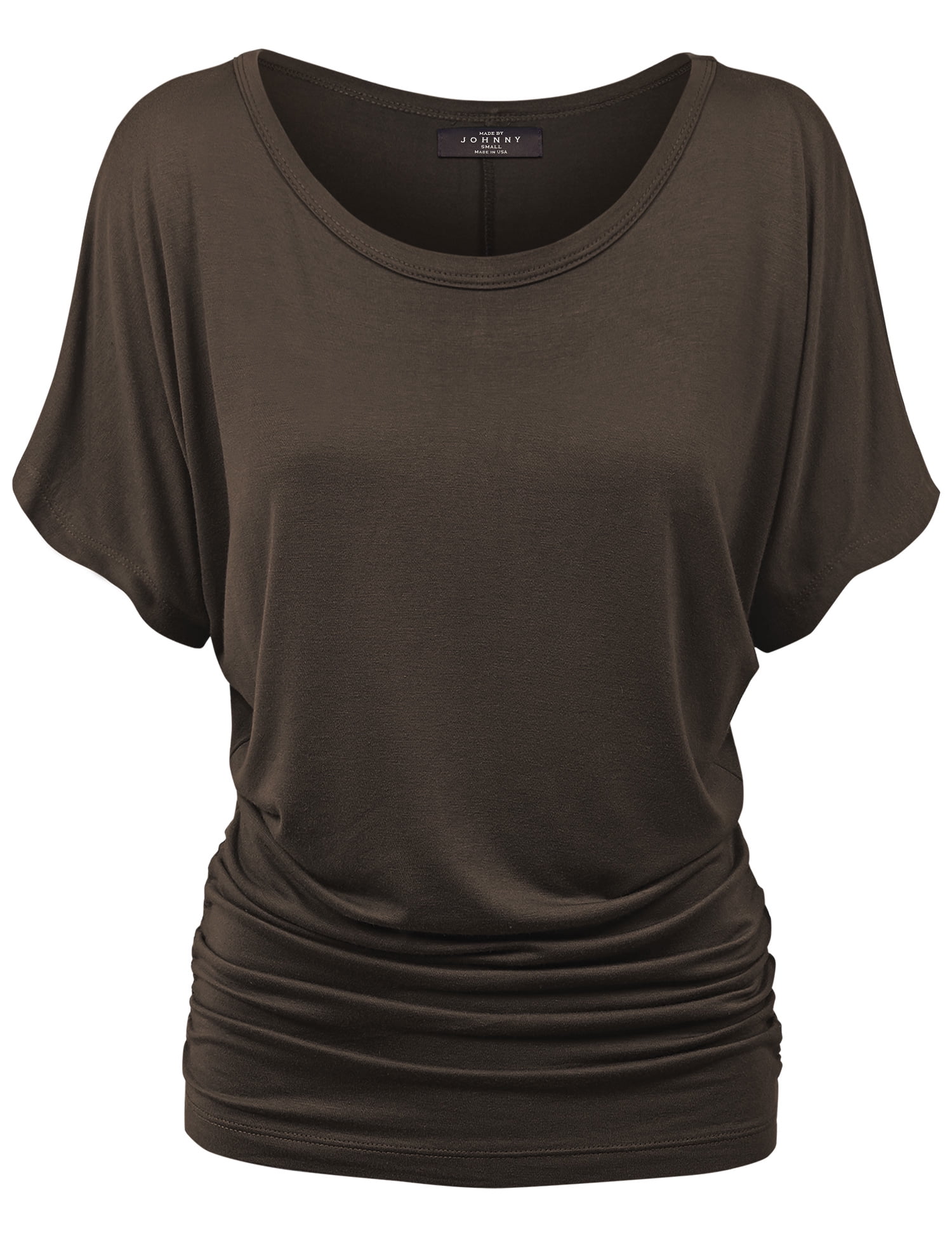 MBJ Womens Dolman Drape Top with Side Shirring - Walmart.com