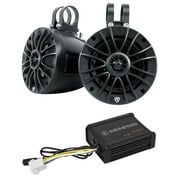 (2) Rockville UTV/ATV 5.25" Rollbar Speakers+Memphis Audio 2-Channel Amplifier